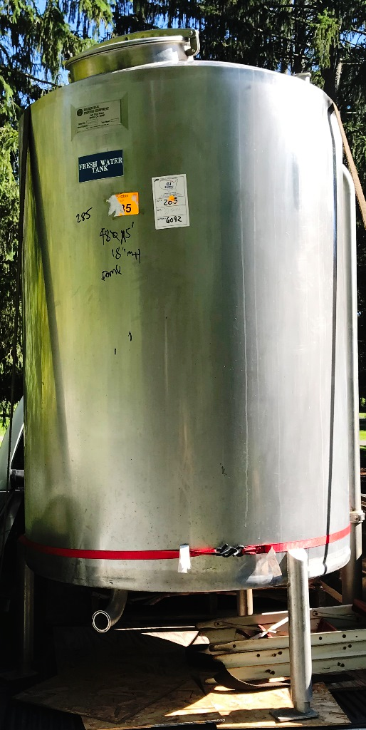 400 Gal Golden Seal Process Equipment Vertical Stainless Steel Tank W/Top Manway