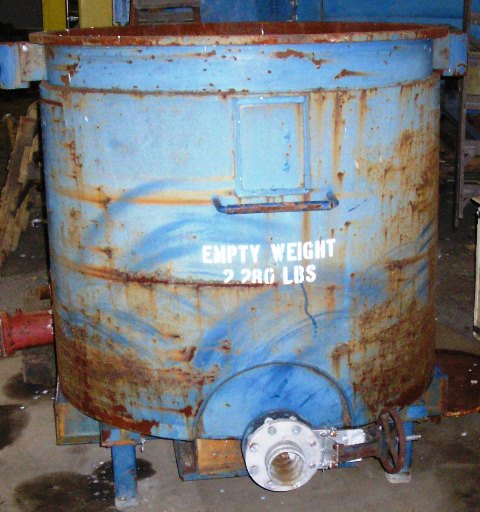 400 Gal Jacketed Carbon Steel Tank, Open Top Empty Weight 2280 lbs