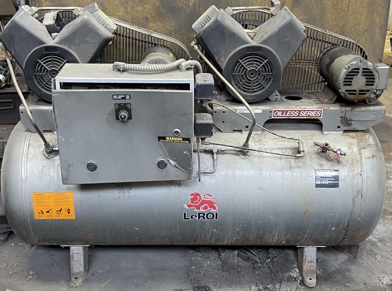 Leroi Duplex Oilless Pre-Owned Air Compressor 3 HP On Both Motor 230/460 Volts