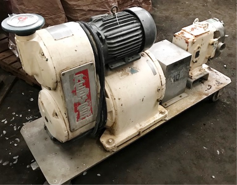 5 HP. Waukesha Used Stainless Steel Pump 60 Variable Speed Reducer