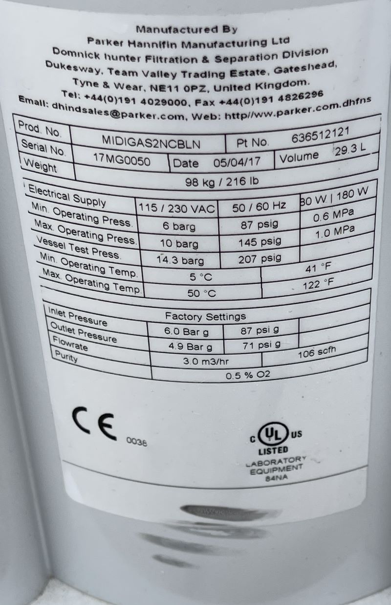 original-used-parker-hannifin-midigas-2-ncbln-n2-midigas-nitrogen-generator-8.jpg